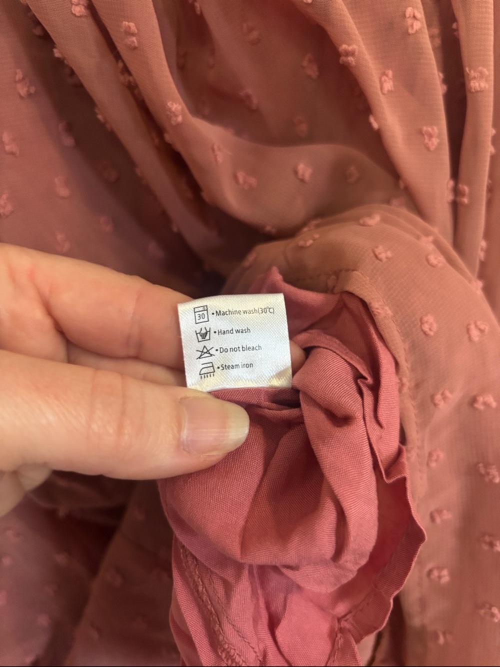 Merokeety Smocked Puff-Sleeve Midi Dress in Dusty Rose NWT - Picture 11 of 12